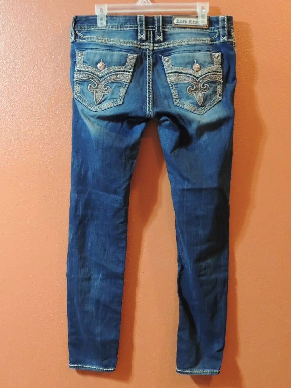 Rock Revival Vaness Skinny Jeans Woman 31 Pockets Blue Denim Jeans